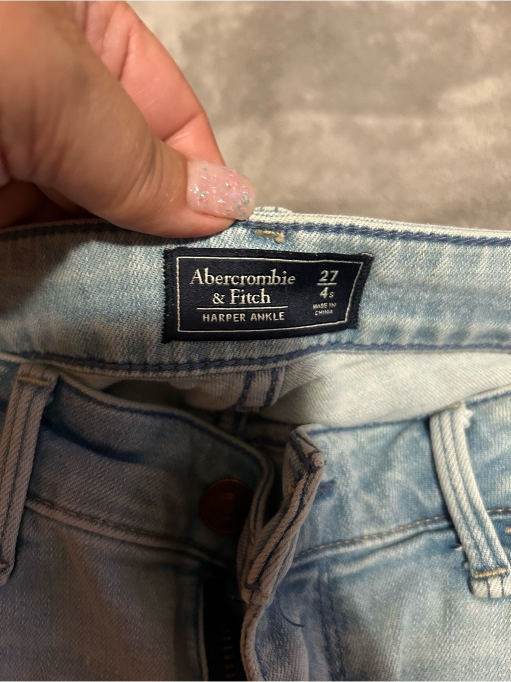 Abercrombie & Fitch Harper Ankle Jeans - Light Blue Wash
